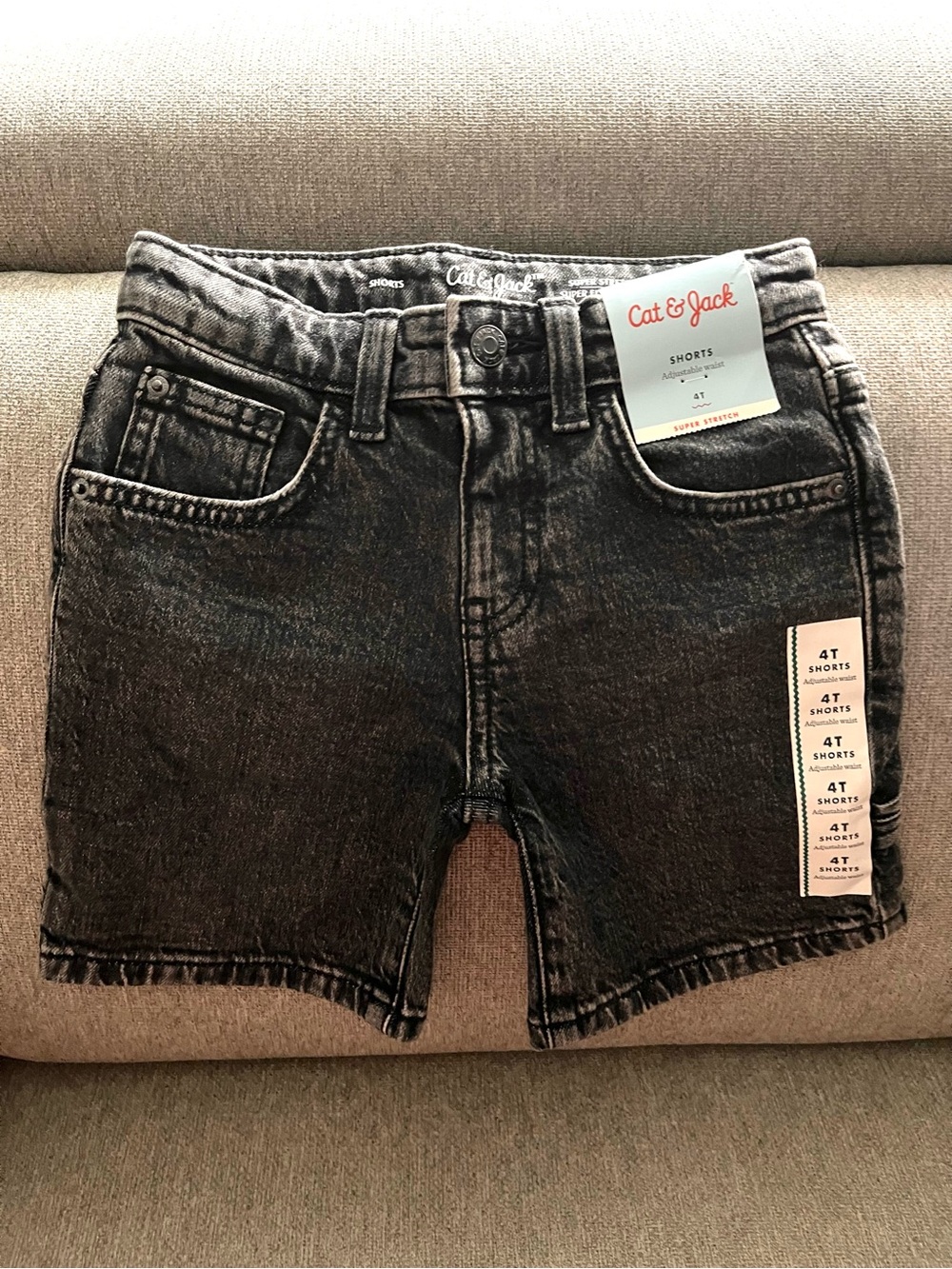 Cat & Jack Black Washed Denim Shorts